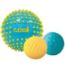 Balles sensorielles bleues et jaunes