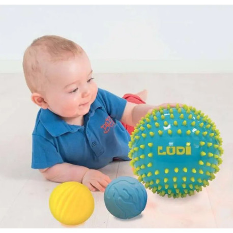 Balles sensorielles bleues et jaunes