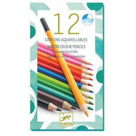 12 crayons aquarellables