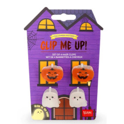 Set de 4 mini barrettes Ghost + Pumpkin