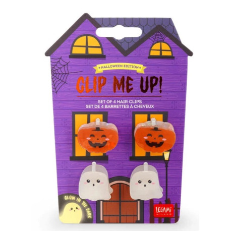 Set de 4 mini barrettes Ghost + Pumpkin 