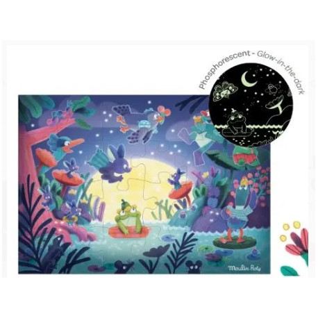 Puzzle phosphorescent Au clair de lune 24 pièces