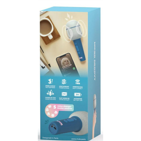 Micro Karaoké et enceinte Bleu nuit